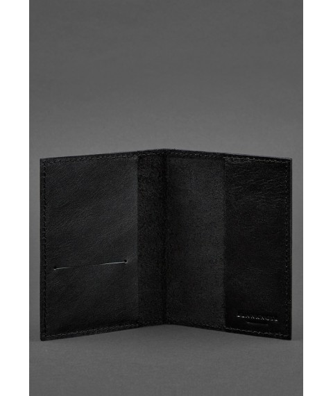 Leather cover for passport and military ID 1.2 black Crust
