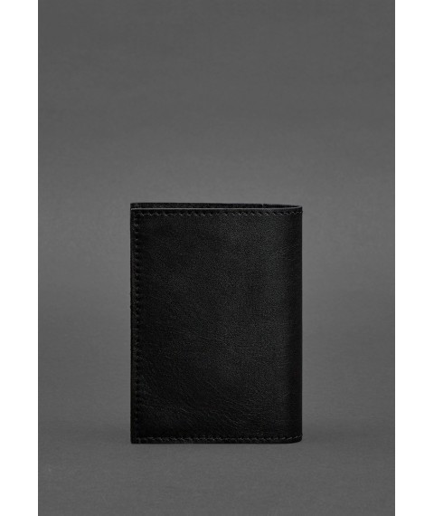Leather cover for passport and military ID 1.2 black Crust