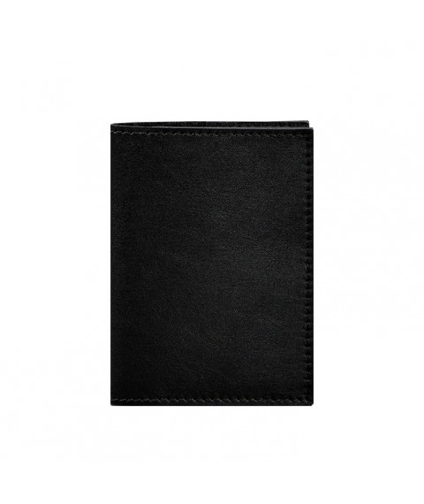 Leather cover for passport and military ID 1.2 black Crust
