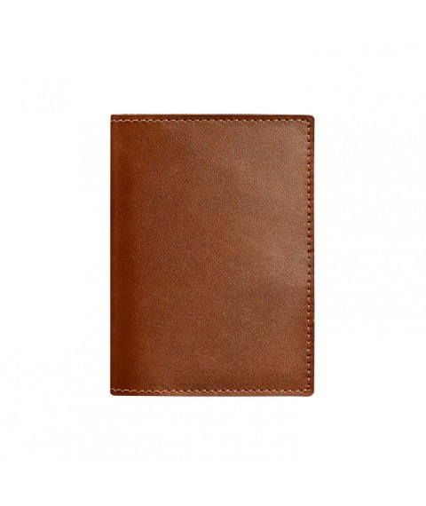 Шкіряна обкладинка для паспорта та військового квитка 1.2 світло-коричнева