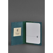 Кожаная обложка для паспорта и военного билета 1.2 зеленая