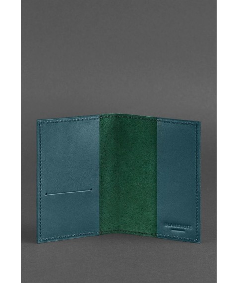 Leather cover for passport and military ID 1.2 green
