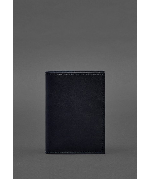 Leather cover for passport and military ID 1.2 blue Crust