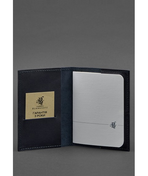 Leather cover for passport and military ID 1.2 blue Crust