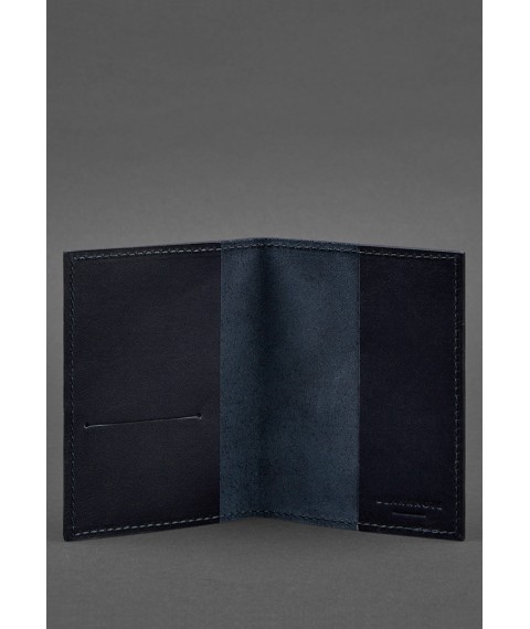 Leather cover for passport and military ID 1.2 blue Crust