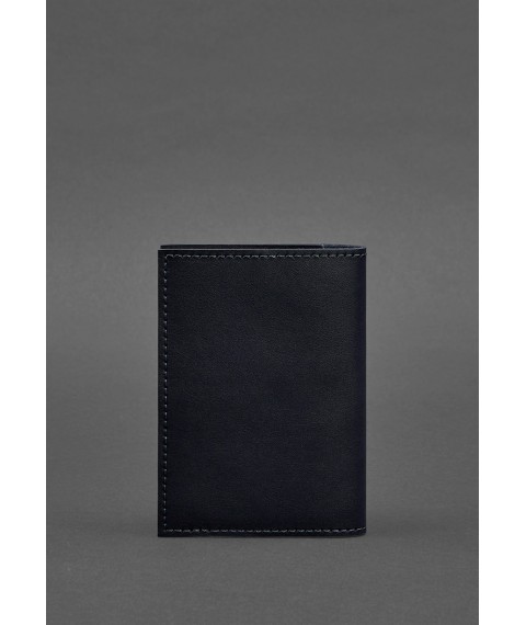 Leather cover for passport and military ID 1.2 blue Crust