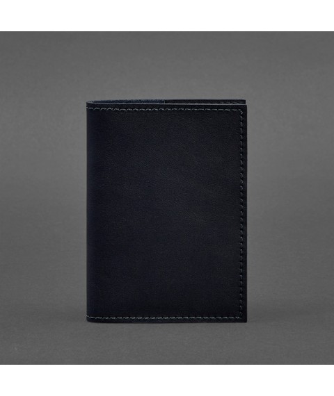 Leather cover for passport and military ID 1.2 blue Crust