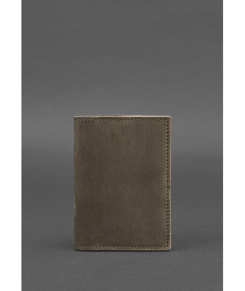 Leather cover for passport and military ID 1.2 dark brown Crazy Horse