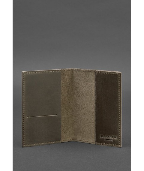 Leather cover for passport and military ID 1.2 dark brown Crazy Horse