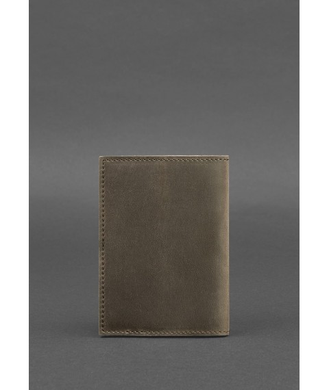 Leather cover for passport and military ID 1.2 dark brown Crazy Horse