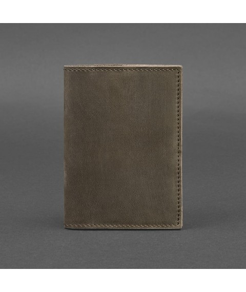 Leather cover for passport and military ID 1.2 dark brown Crazy Horse