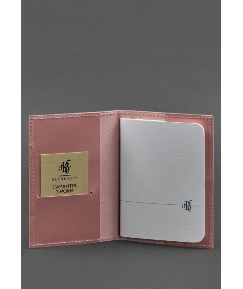 Шкіряна обкладинка для паспорта та військового квитка 1.2 рожева