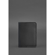 Leather cover for passport and military ID 1.3 black Crazy Horse