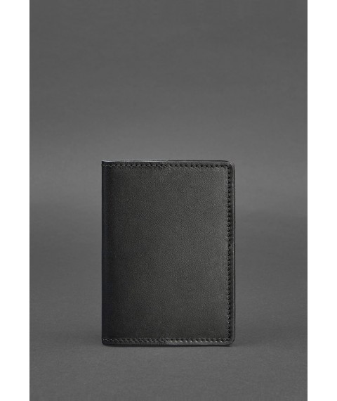 Leather cover for passport and military ID 1.3 black Crust