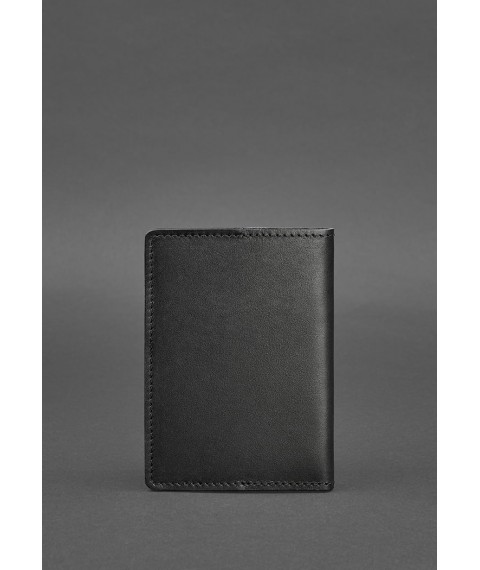 Leather cover for passport and military ID 1.3 black Crust
