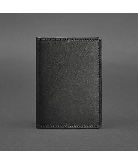 Leather cover for passport and military ID 1.3 black Crust