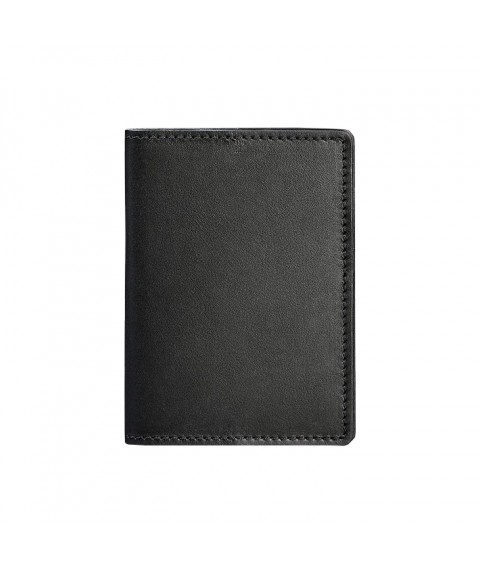 Leather cover for passport and military ID 1.3 black Crust