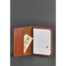Шкіряна обкладинка для паспорта та військового квитка 1.3 світло-коричнева