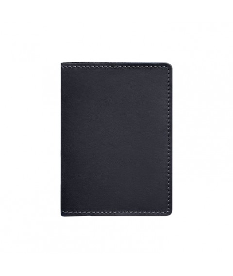 Leather cover for passport and military ID 1.3 blue Crazy Horse