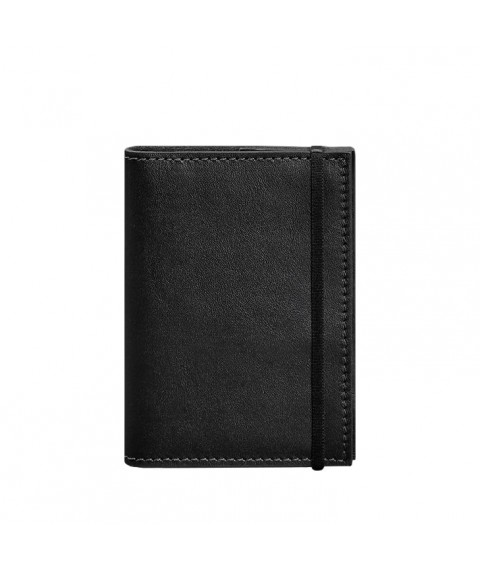 Кожаная обложка для паспорта 1.0 черная краст