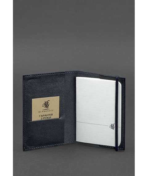 Leather passport cover 1.0 dark blue crust