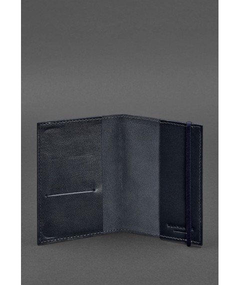 Leather passport cover 1.0 dark blue crust