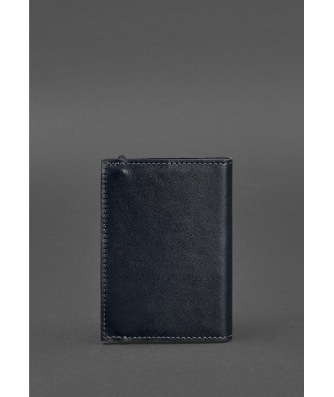Leather passport cover 1.0 dark blue crust