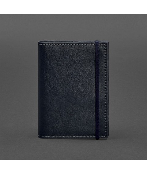 Leather passport cover 1.0 dark blue crust