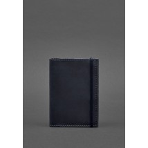 Leather passport cover 1.0 blue Crazy Horse