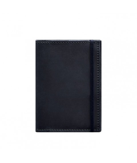 Leather passport cover 1.0 blue Crazy Horse