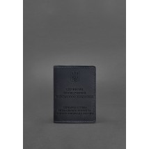 Leather cover for service ID of a serviceman of the State Special Communications Service, dark blue Crazy Horse
