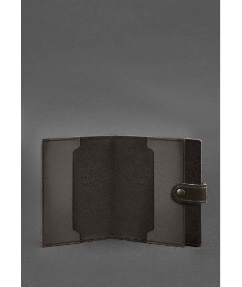 Шкіряна обкладинка-портмоне для посвідчення офіцера 11.0 темно-коричнева