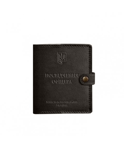 Кожаная обложка-портмоне для удостоверения офицера 11.0 темно-коричневая