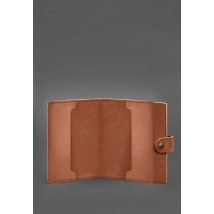 Шкіряна обкладинка-портмоне для посвідчення офіцера 11.0 світло-коричнева Crazy Horse