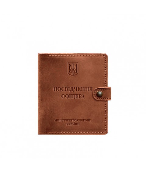 Leather wallet cover for officer ID 11.0 light brown Crazy Horse