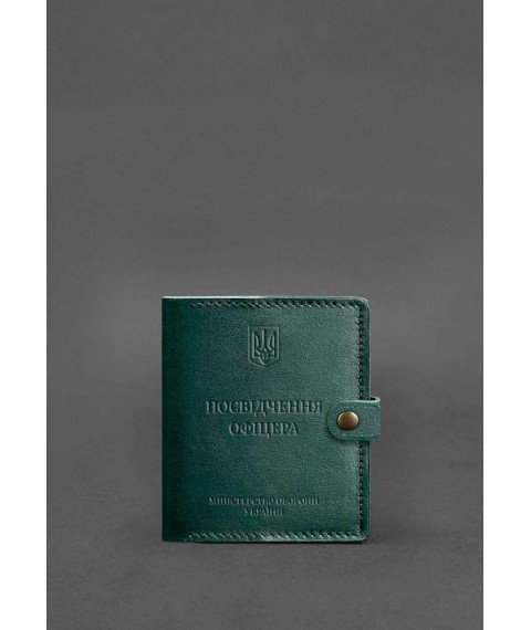 Шкіряна обкладинка-портмоне для посвідчення офіцера 11.0 зелена