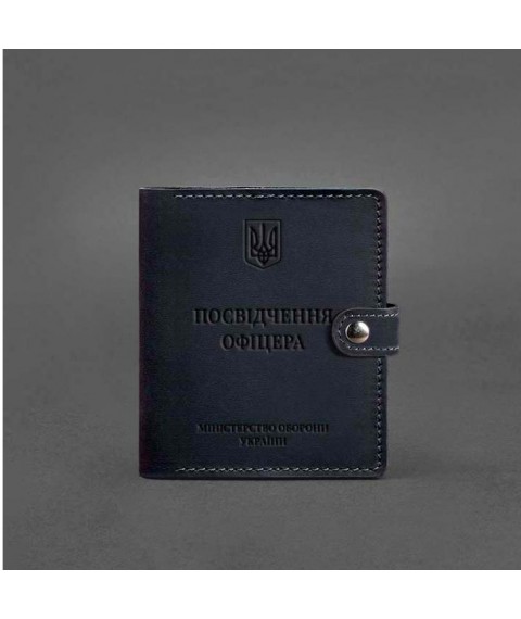 Leather wallet cover for officer ID 11.0 dark blue Crazy Horse