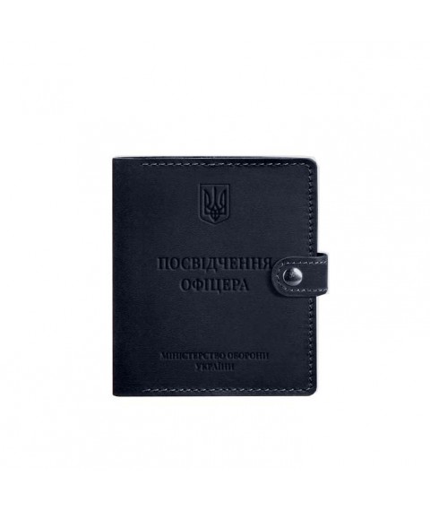 Leather wallet cover for officer ID 11.0 dark blue Crazy Horse