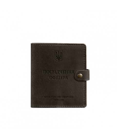Кожаная обложка-портмоне для удостоверения офицера 11.0 темно-коричневый Crazy Horse