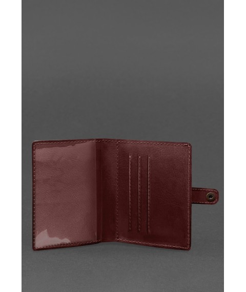 Leather wallet cover for officer ID 11.0 burgundy