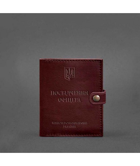 Leather wallet cover for officer ID 11.0 burgundy