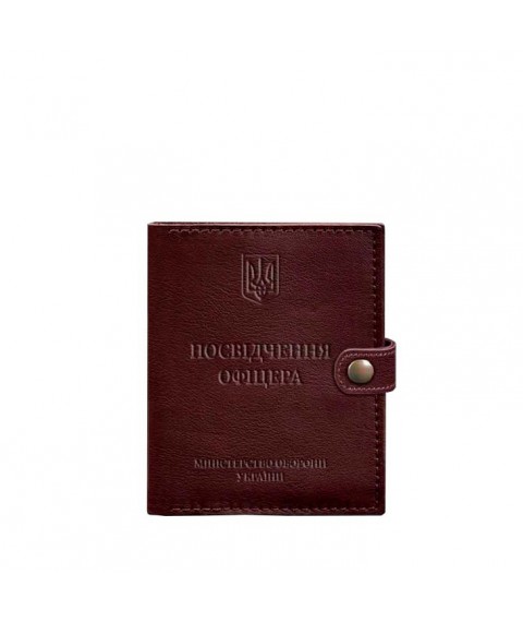 Leather wallet cover for officer ID 11.0 burgundy