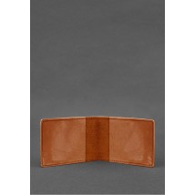 Leather cover for weapon permit, light brown