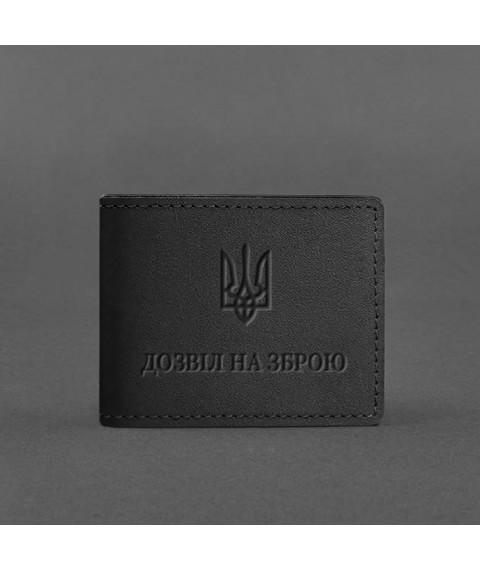 Кожаная обложка для разрешения на оружие Черная