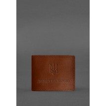 Leather cover for weapon permit, light brown