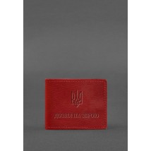 Leather cover for weapons permit red