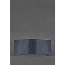 Leather cover for weapons permit, dark blue