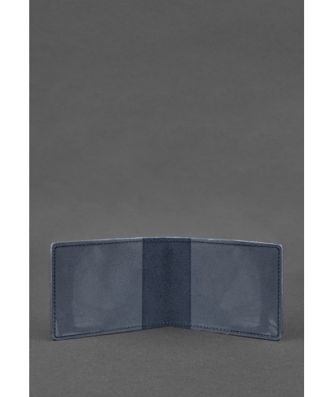 Leather cover for weapons permit, dark blue