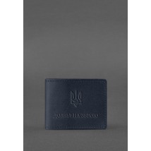 Leather cover for weapons permit, dark blue