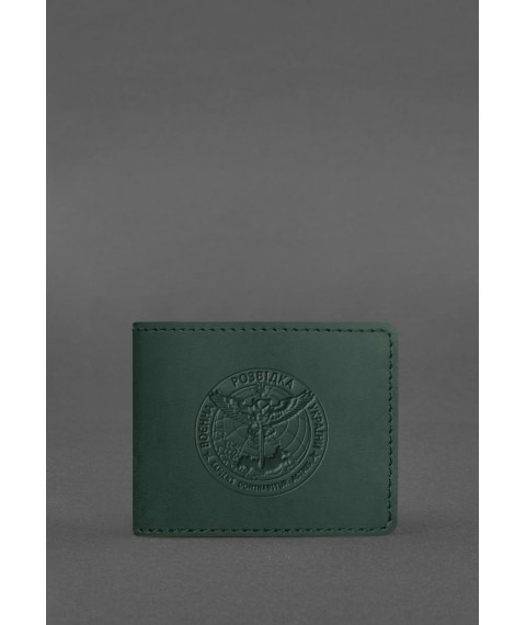 Leather cover for the ID card of the Main Intelligence Directorate (GUR) green Crazy Horse